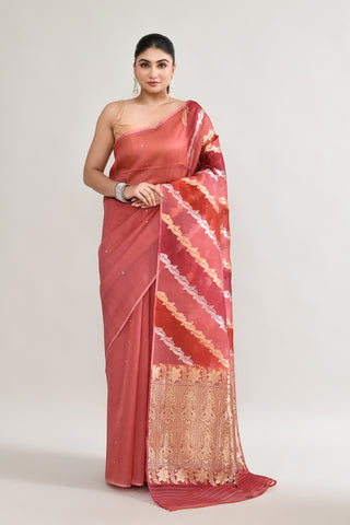 Kora Banarasi Silk Saree with Ombre Shade – Code: ML25A119