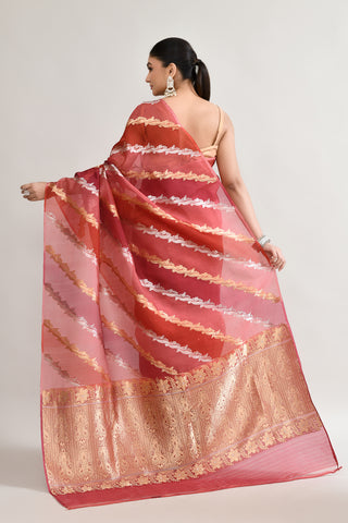 Kora Banarasi Silk Saree with Ombre Shade – Code: ML25A119