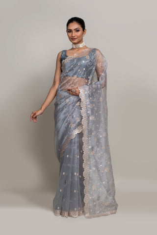 Elegant Grey Organza