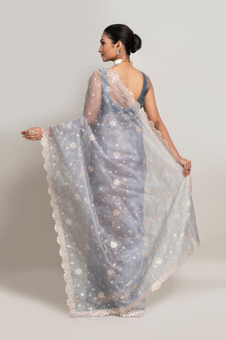 Elegant Grey Organza