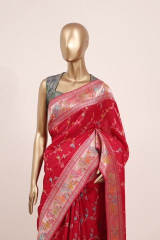 Tussar Banarasi Georgette Saree with Jal Work and Meenakari – Code: ML25A123
