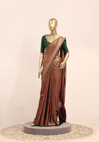 Thread Woven Banarasi Saree with Contrast Border – Code: ML25A125