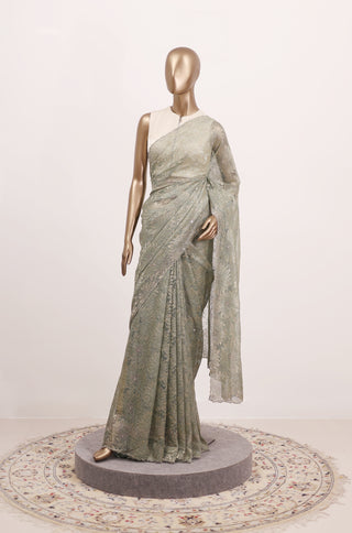 Shantley Saree with Floral Pattern  PRODUCT CODE : ML25A102