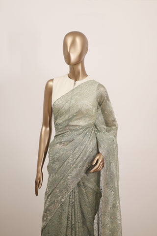 Shantley Saree with Floral Pattern  PRODUCT CODE : ML25A102