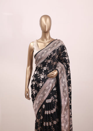 Banarasi Saree with Jal Design & Heavy Border – Code: ML25A128