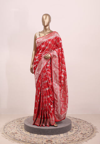 Banarasi Saree with Jal Design & Heavy Border – Code: ML25A128