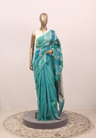 Kora Banarasi Silk Saree with Ombre Shade – Code: ML25A119