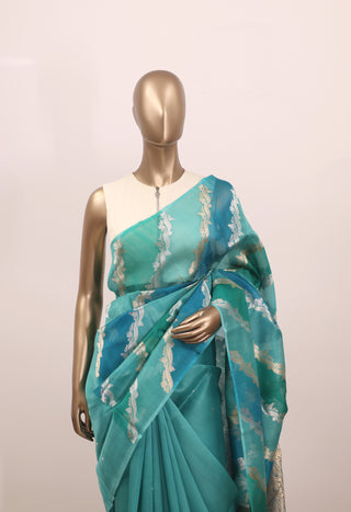 Kora Banarasi Silk Saree with Ombre Shade – Code: ML25A119
