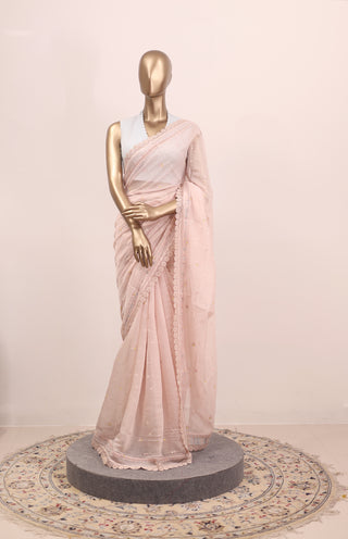Malai Chanderi Saree with Floral Bootta & Lace Detailing – Code: ML25A127