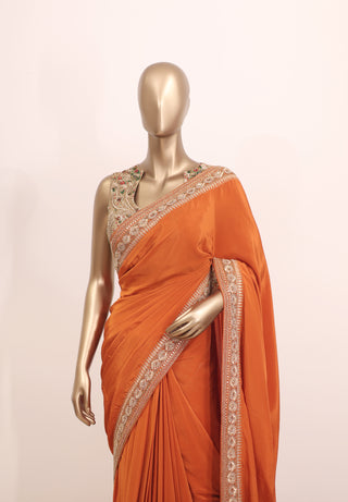 Pure Crepe Silk Saree with Highlighted Border – Code:ML25A106