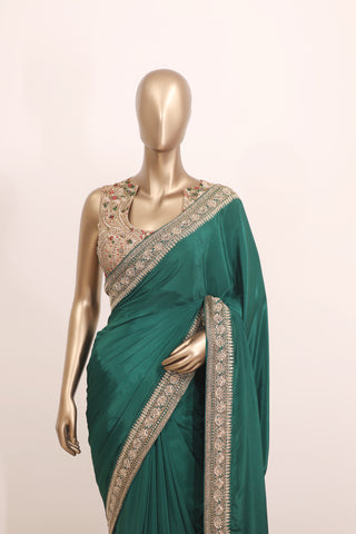 Pure Crepe Silk Saree with Highlighted Border – Code:ML25A106