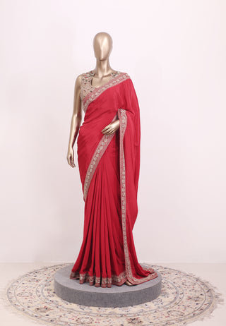 Pure Crepe Silk Saree with Highlighted Border – Code:ML25A106