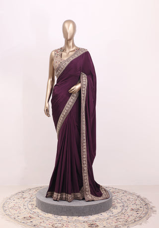 Pure Crepe Silk Saree with Highlighted Border – Code:ML25A106