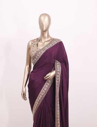 Pure Crepe Silk Saree with Highlighted Border – Code:ML25A106
