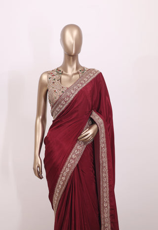 Pure Crepe Silk Saree with Highlighted Border – Code:ML25A106