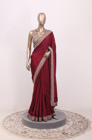 Pure Crepe Silk Saree with Highlighted Border – Code:ML25A106