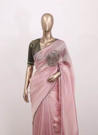 Shimmer Organza Saree with Butta Handwork – Code:ML25A113