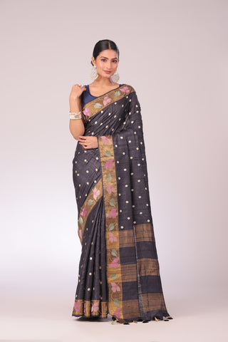 Embroidered Luxe Series – Black Tussar Story