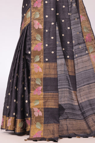 Embroidered Luxe Series – Black Tussar Story